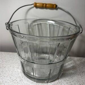 Anchor Hocking glass apple basket barrel ice bucket